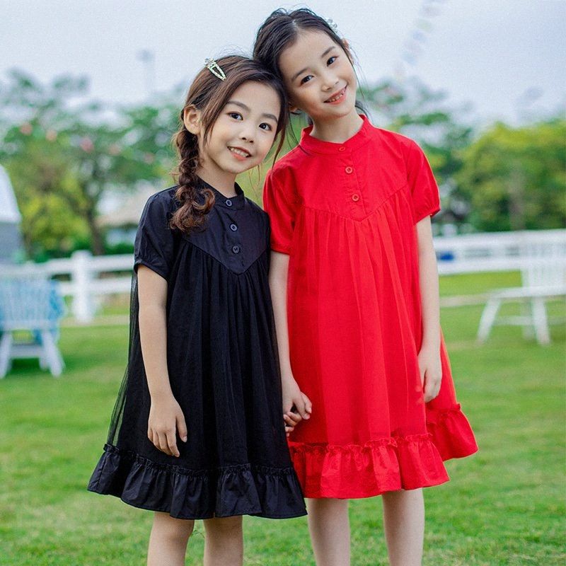 2020 Big Girl Mesh Cute Dress 2020 Kids Clothes Girls 8 To 12 14 10 6 Years Girls Dresses Black Red School Children Summer Dress Jj91 From Cnwalmart 34 38 Dhgate Com