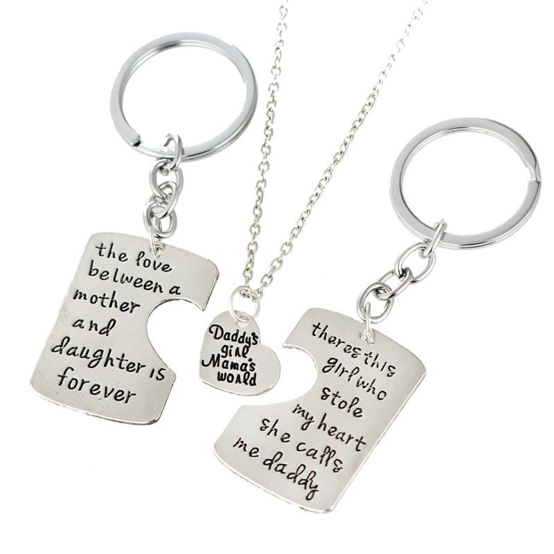 Family Necklaces Dad Mother Daughter 