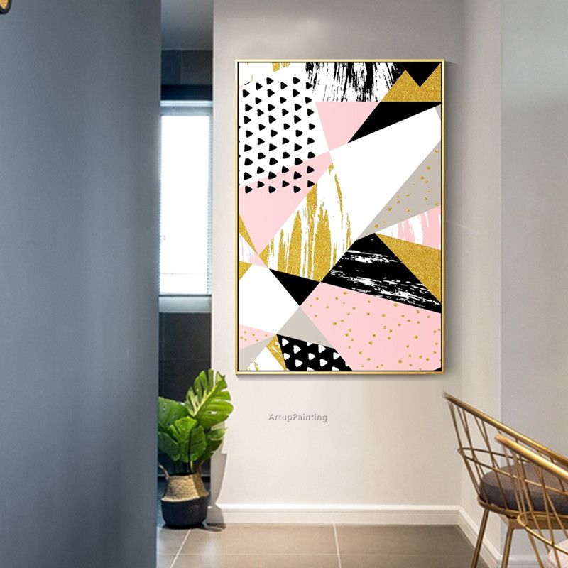 2020 Geometric Canvas Oil Painting Abstract Acrylic Wall Decor