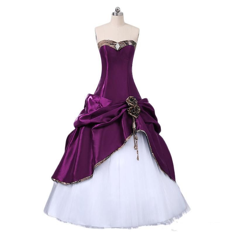 Discount 2020 New Cowboy Camo Wedding Dresses Sweetheart Pleats