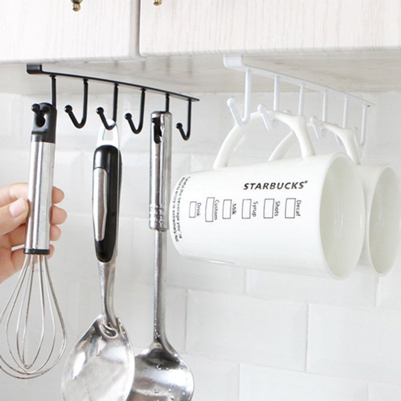 2020 Kitchen Cupboard Storage Rack Cupboard Shelf Hanging Hook Organizer Closet Clothes Glass Mug Shelf Hanger