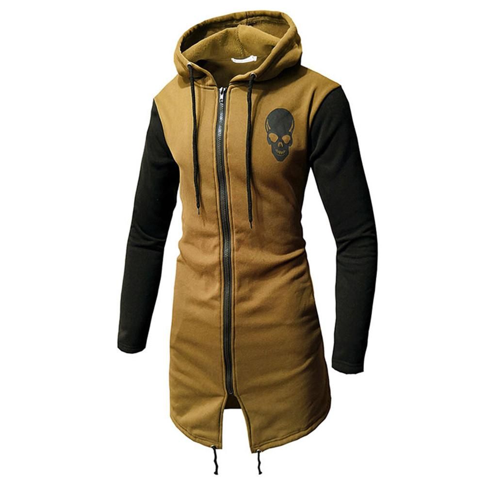 Mens Autumn Winter Casual Hoodie Zipper Long Sleeve Top Sweatshirt Jacket Coat