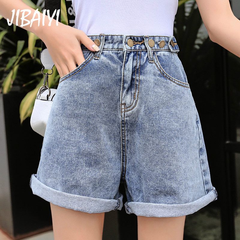 womens wide leg denim shorts