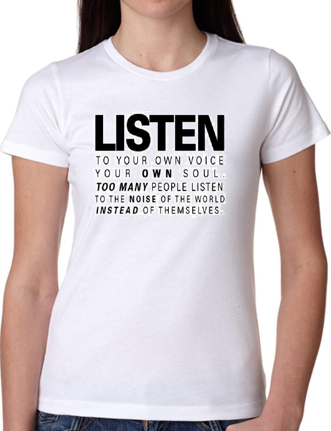 T Shirt Jode Ragazza Ggg22 Z1451 Listen Own Voice Soul Noise Music Moda Cool Brand Shirts Jeans Print Fan Pants T Shirt Online Buy T Shirts Tna Shirts From Adidascup 16 24 Dhgate Com