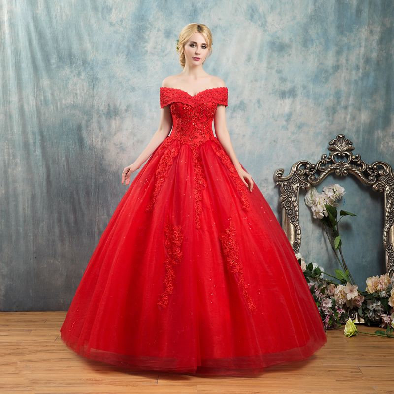 red ballroom gowns