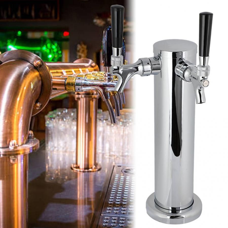 Hign Quality Stainless Steel Beer Tower Faucet Double Headed Tap Easy