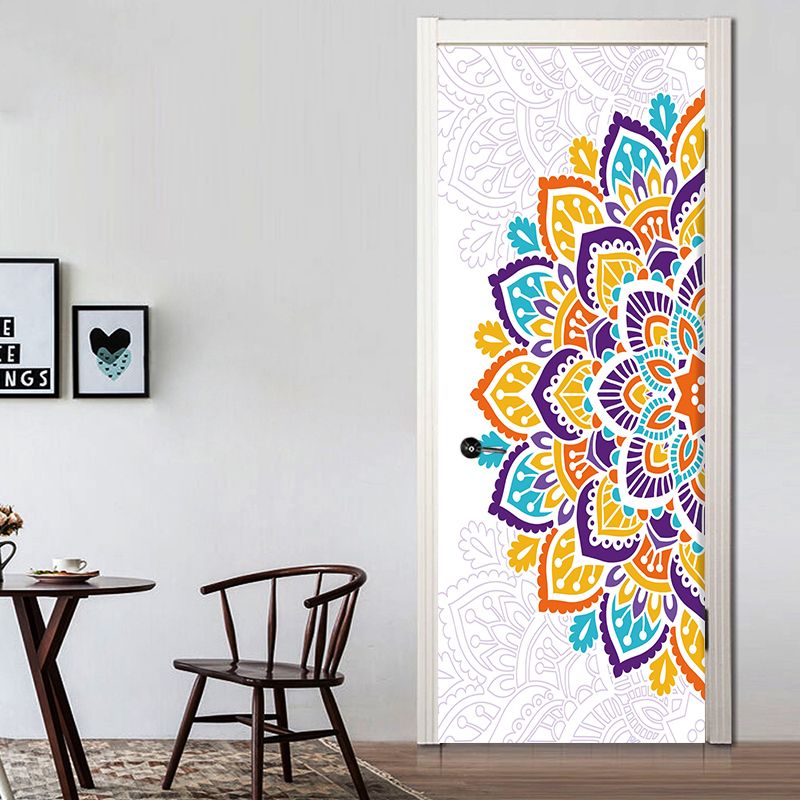 Wonderful A Half Colorful Mandala Flower Oil Painting Wall Sticker Wallpaper Door Stickers Home Decor Room Stickers For Kids Room Wall Decals From Kittyfang 30 16 Dhgate Com