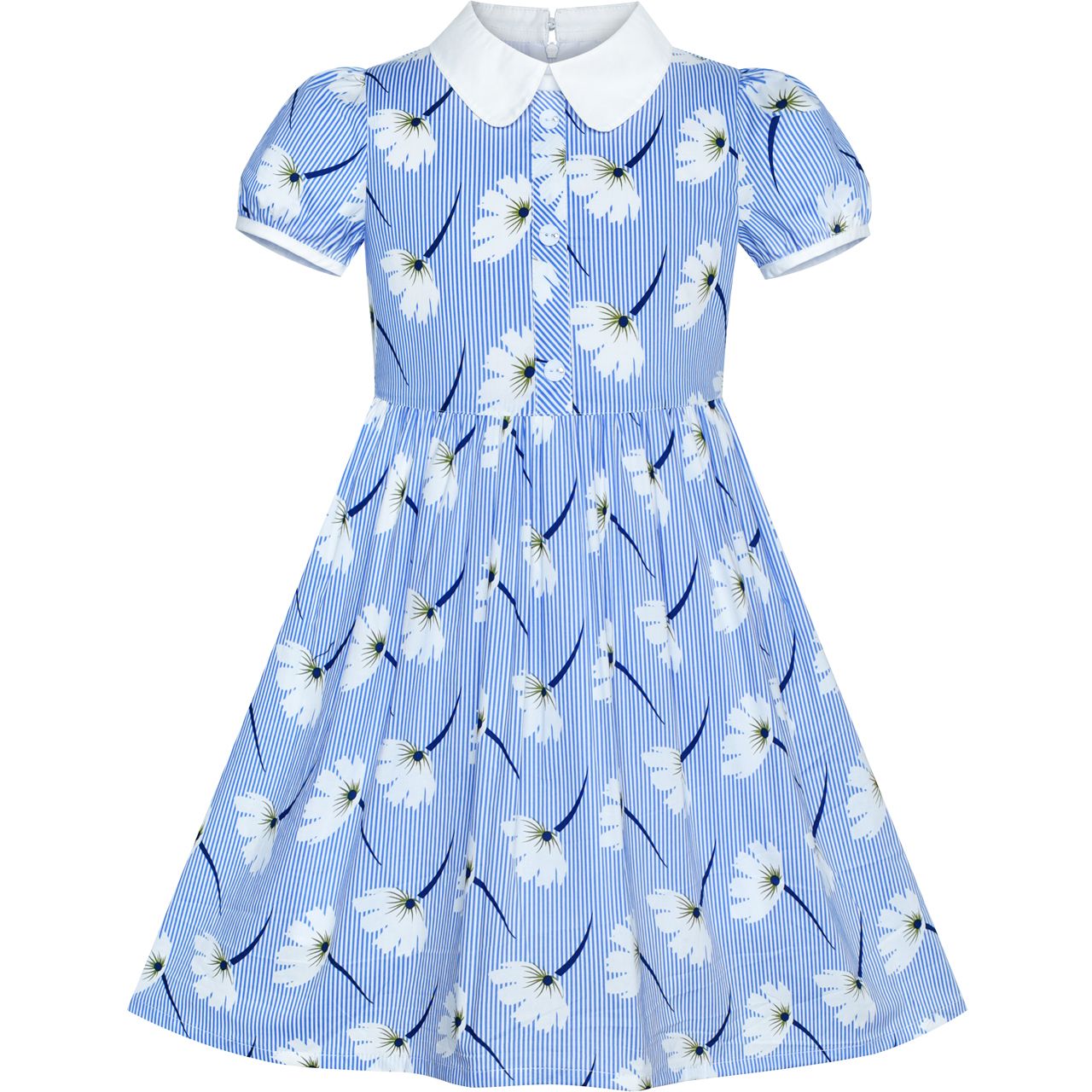 blue flower summer dress