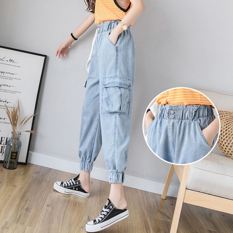 Acquistare Alti A Vita Gli Studenti Sono Sexy E Carina Jeans, Piedi  Fasciati, Carico Pantaloni Larghi Di Strada Dei Jeans Leggeri Economico |  Consegna Veloce E Qualità | It.Dhgate