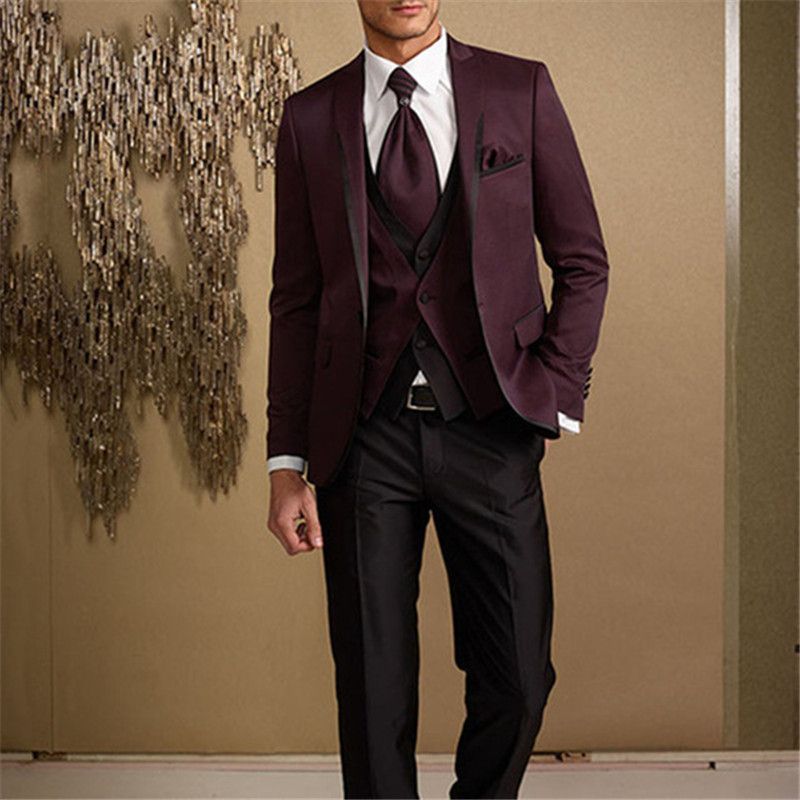 Compra Vino Rojo Terno Tuxedo Blazer Traje Homme Slim Fit Novio Desgaste  Hombres Traje 2019 Trajes De Boda Para Hombres 3 Piezas Chaqueta +  Pantalones + Chaleco Barato | Entrega Rápida Y