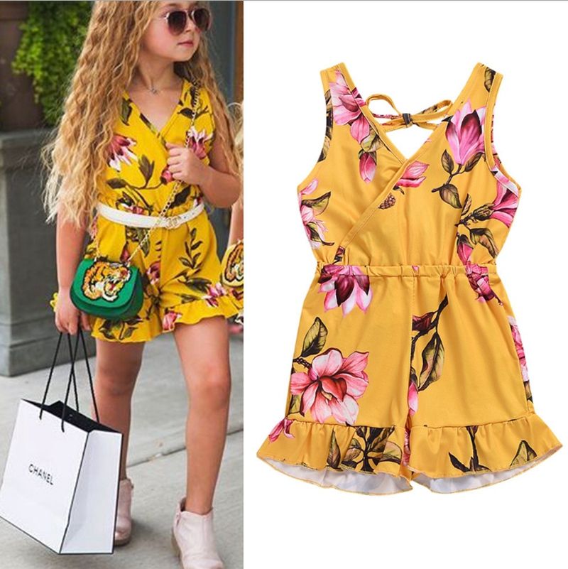 yellow flower jumpsuit