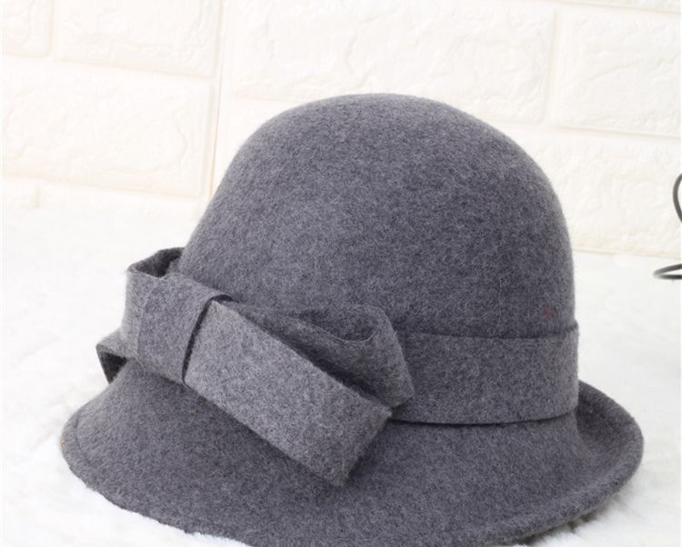 Acquistare Cappelli A Tesa Larga Ladys Autunno / Inverno Cappello A Fiocco  In Pura Lana Con Fiocco Grande Cappello A Tesa Larga Berretti A Forma Di  Berretto Stile Inglese Vintage Cappello Di