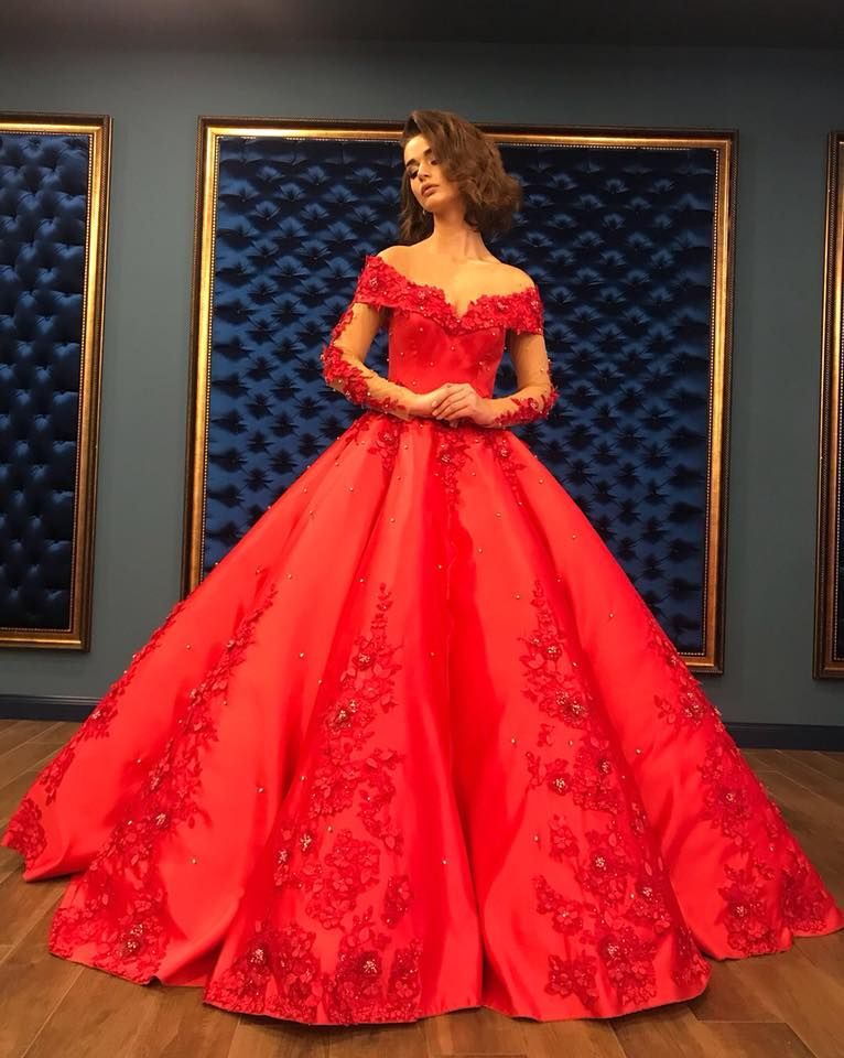 Vestido de fiesta vestido de fiesta rojo Vestido largo de 2018 Vestido de quinceañera