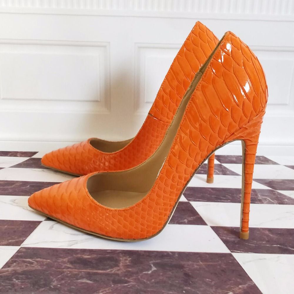 orange heels for wedding