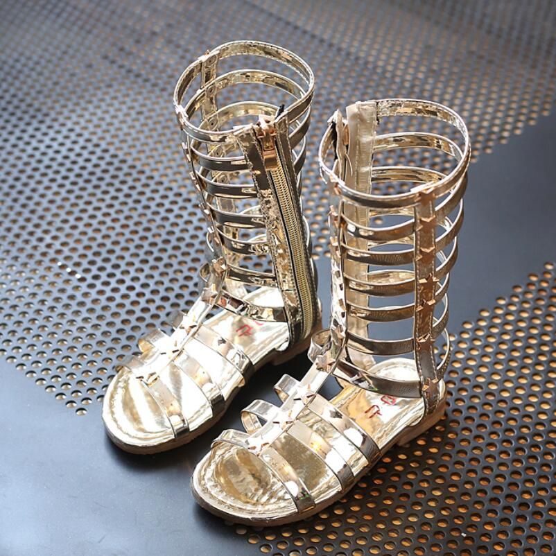 gold gladiator boots