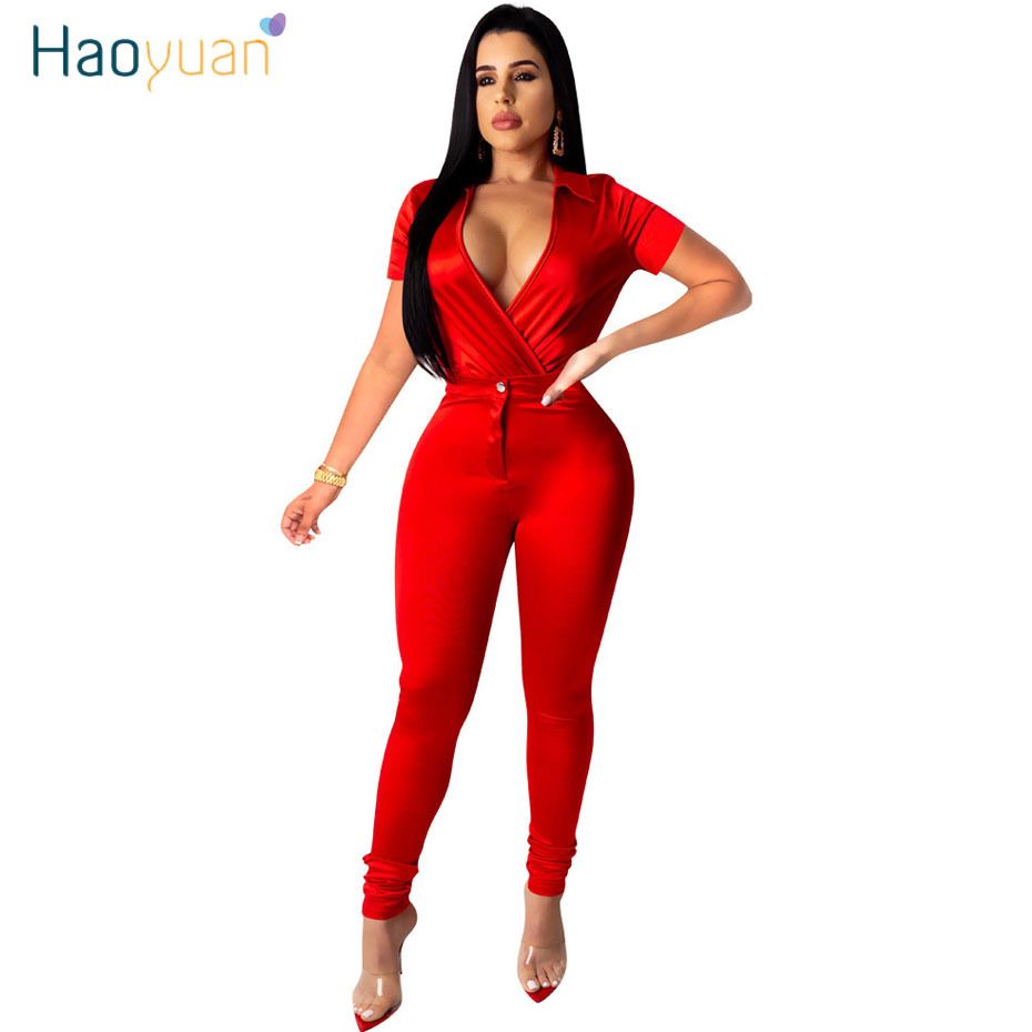 red satin two piece set