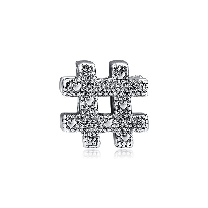 2020 2019 Original 925 Sterling Silver Jewelry The Charm Hashtag Symbol