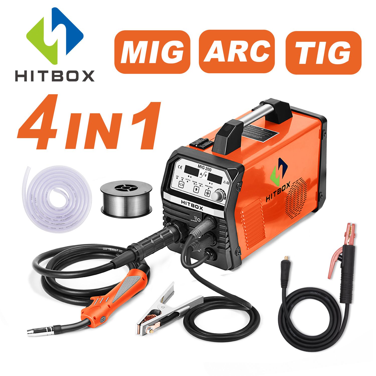 HITBOX 220V 200A Mig Welder New Appearance MIG200 Functional DC Gas