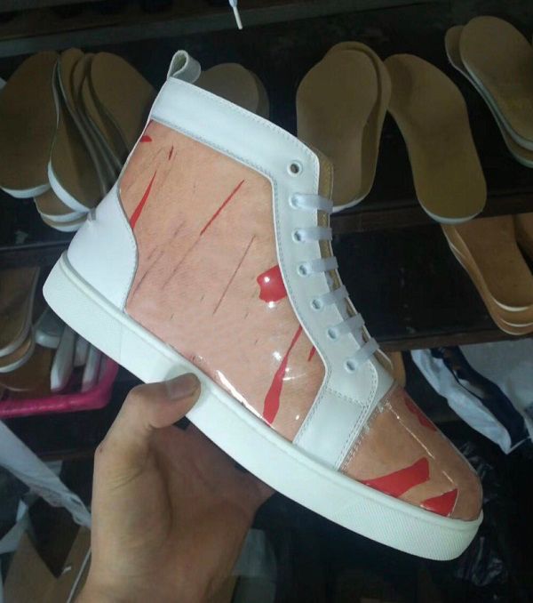 red high top trainers