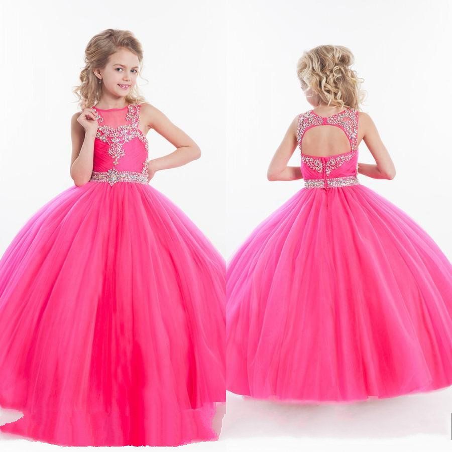 Compre Bola Da Criança Rosa Crianças Vestido Até O Chão Glitz Vestido Da Menina Flor Para Casamentos Frisados Meninas Pageant Vestidinhos Para Meninas Vestidos De Zcl19851, $620,66 | Pt.Dhgate.Com