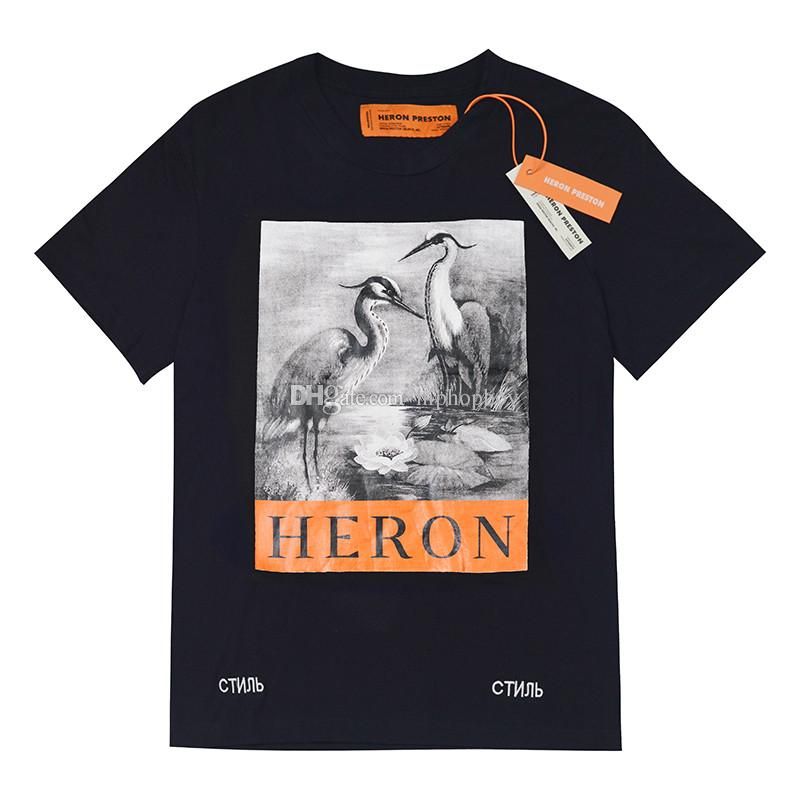 Heron Preston Designer T Shirt High Quality Luxury T Shirt Heron Preston Men Women Crane Printed