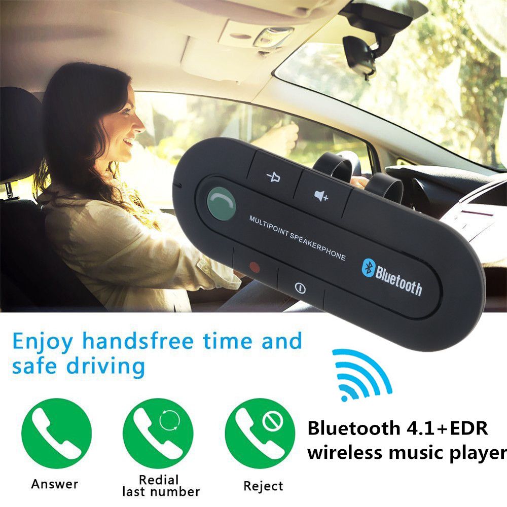 Bluetooth V4.1 Hands Free Car Kit Speaker Music Player Car Kit Wireless