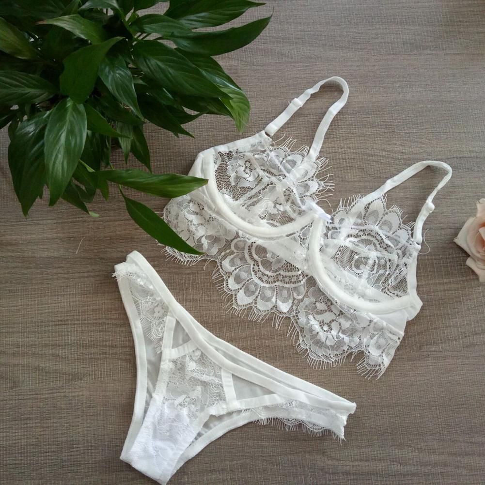 Compra MISSKY Mujeres Negro Color Blanco Sexy Conjunto De Ropa Interior De  Encaje Sujetador Seductor + T Back Pijamas Regalo Juguete Sexual Barato |  Entrega Rápida Y Calidad | Es.Dhgate
