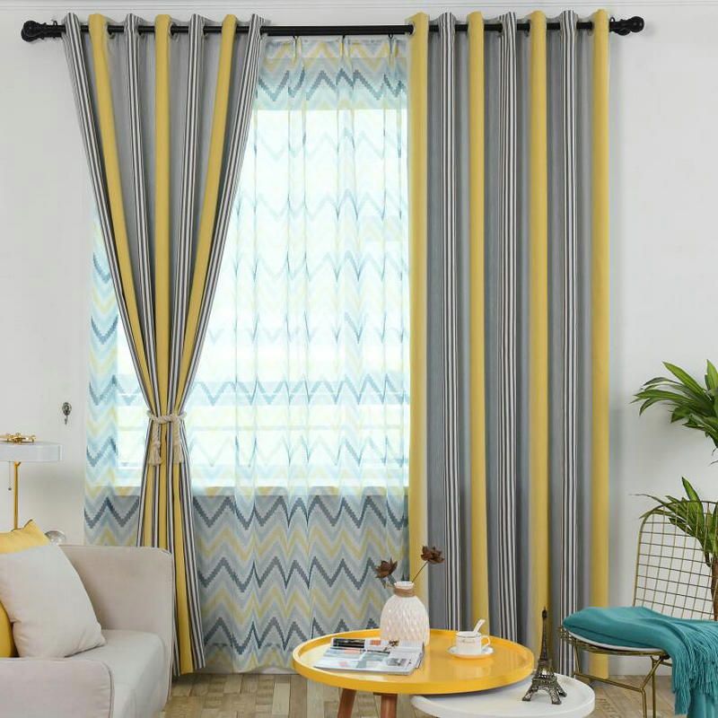 2019 Striped Colorful Blackout Curtains For Living Room Rainbow Children Bedroom Curtain Kids Sheer Curtain Window Cortinas Panel Blind From Bigmum