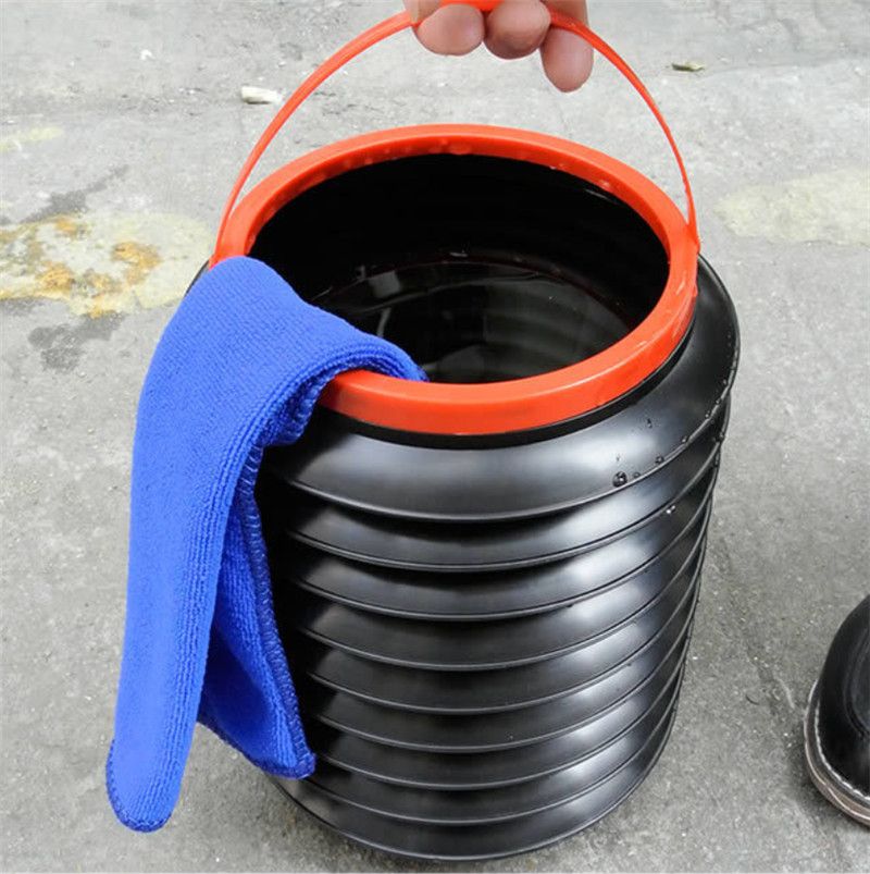 Collapsible Bucket Fishing Camping Kitchen Garden Plastic Silicone Water Carrier
