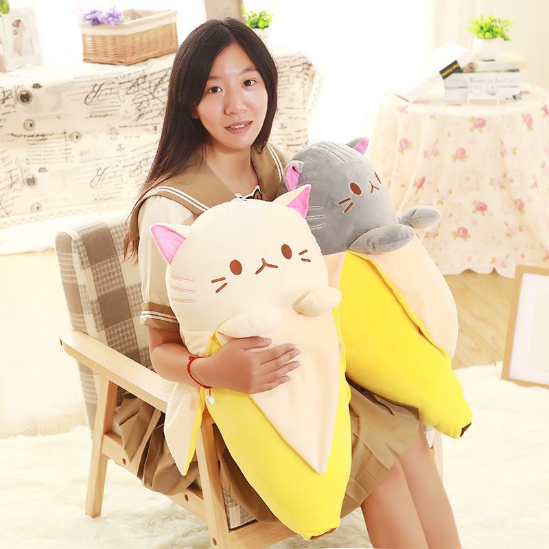 20'' Anime Bananya Banana Cat Plush Stuffed Toy Cushion Doll cute kids Birthday* 