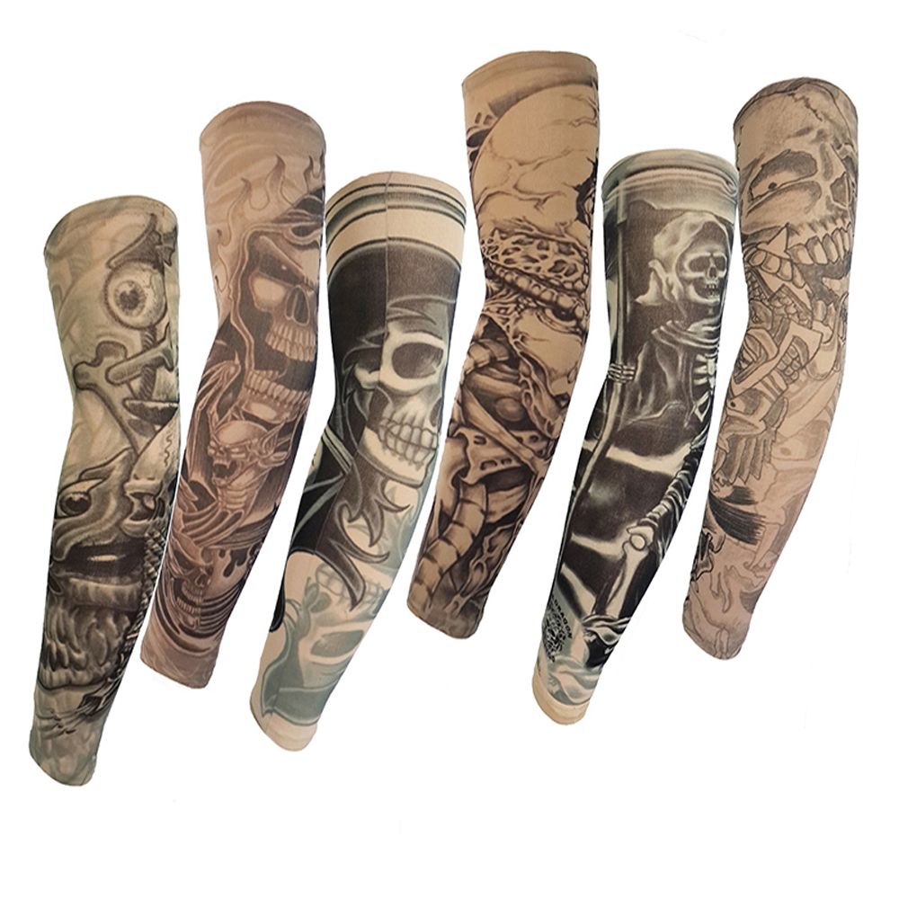 Nylon Elastic Tattoo Sleeve Skull Design Riding UV Care Cool Printed Sun-proof Arm Protection Tattoo Apparel for Summer Beach Fishing Hiking Nylon Elastic Tattoo Sleeve Skull Design Riding UV Care Cool Printed Sun-proof Arm Protection Tattoo Apparel for Summer Beach Fishing Hiking
