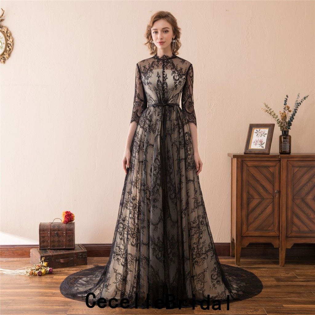 vintage black lace dress