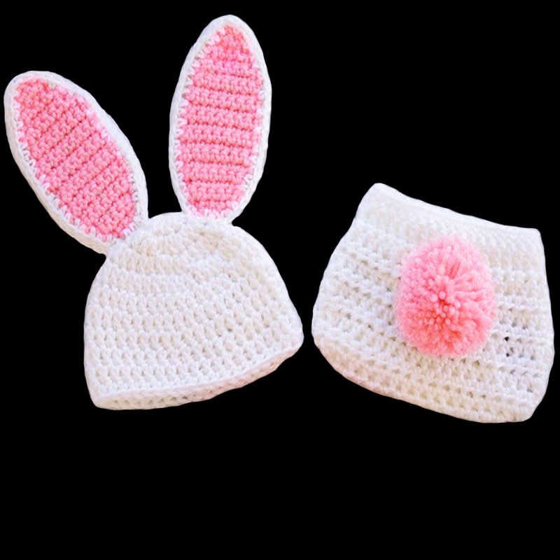 Bunny Rabbit Hat /& Cape Costume Set for Baby Easter Crochet Photo Props Outfits