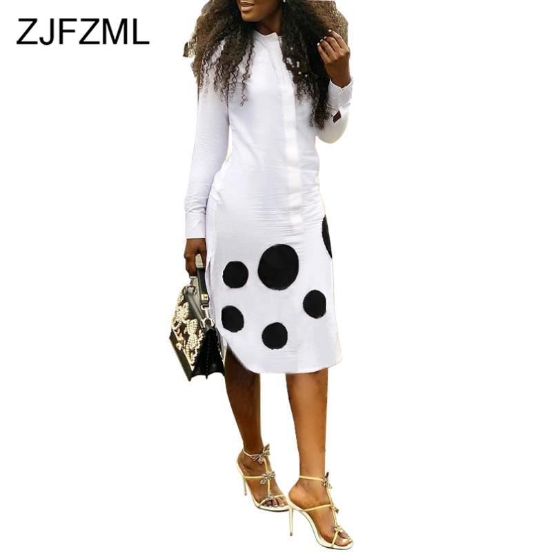 black and white spotty long sleeve dress