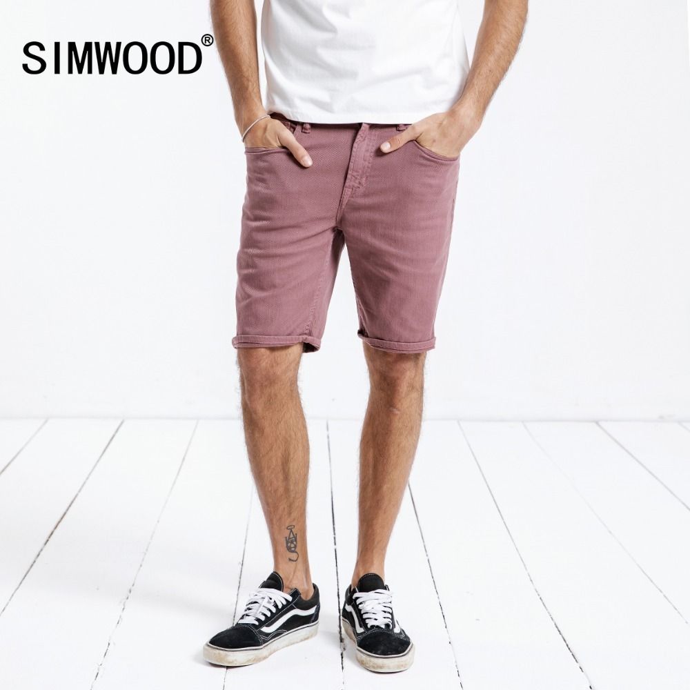 red denim shorts mens