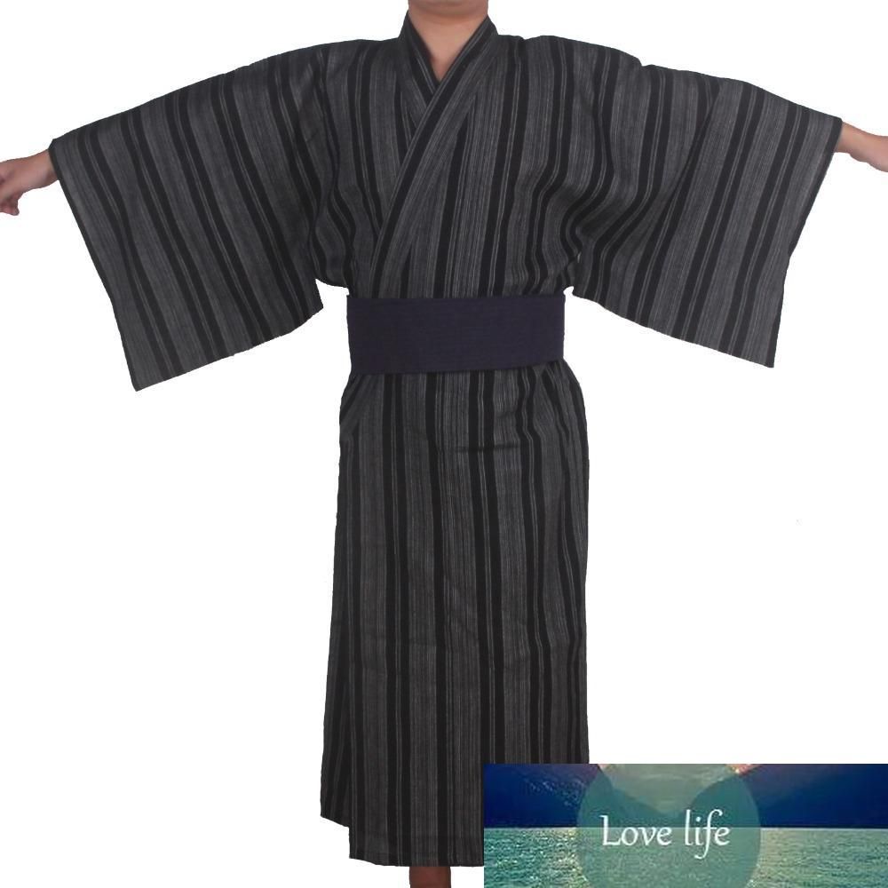 2020 Autumn Traditional Japanese Kimono Pajamas Costume With Obi Men