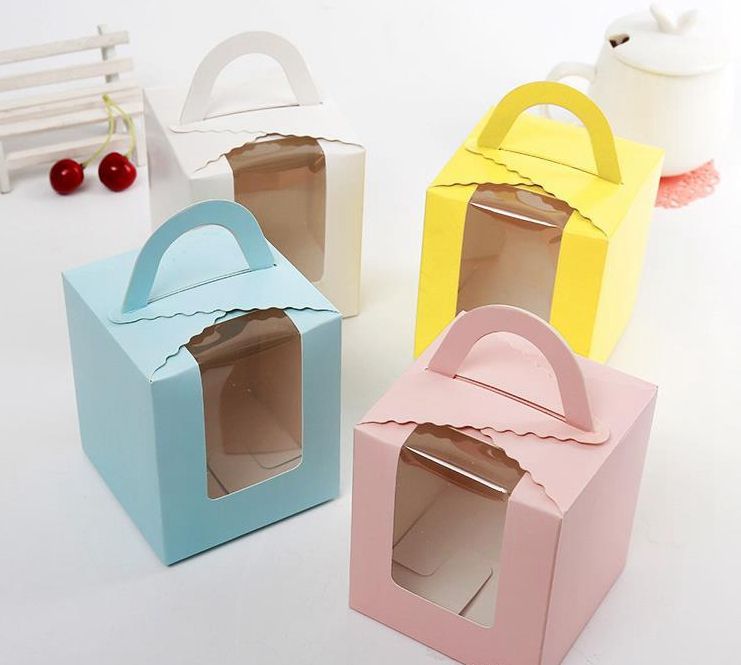 2019 cake box free delivery single cupcake cakes box with window handle macaron box mousse cake boxes in eea134 from liangjingjing_kitche 0 41 cakes boxes