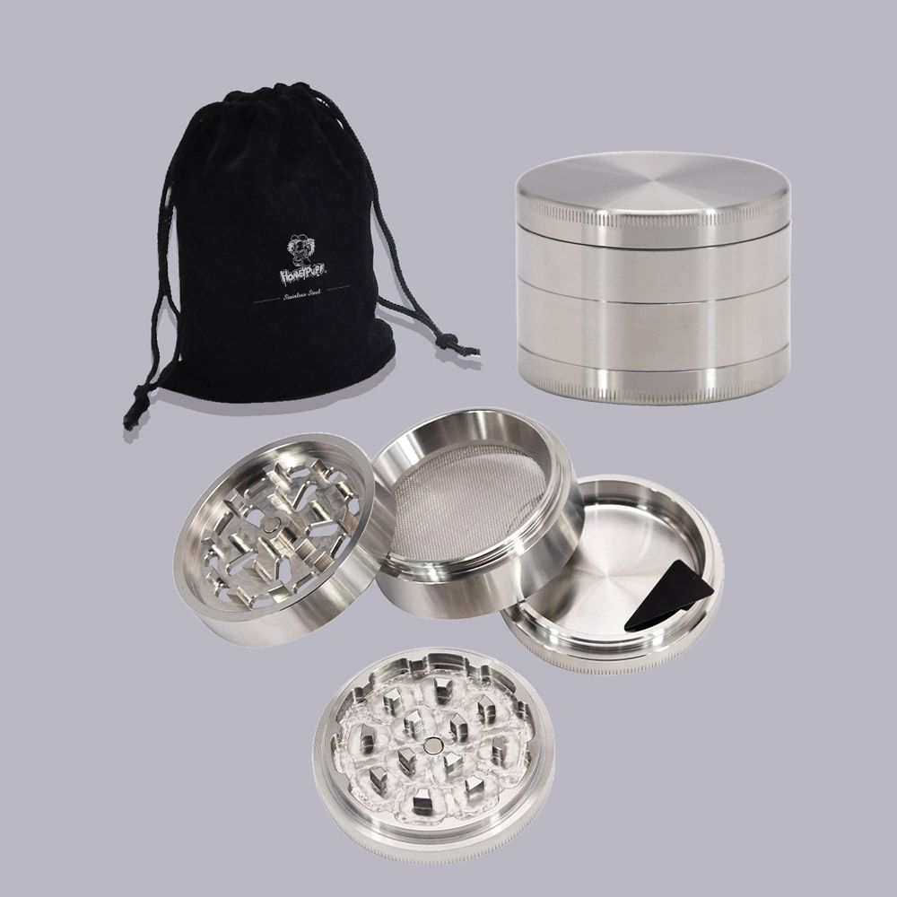 2021 HONEYPUFF Stainless Steel Herb Grinder 64MM Diamond Teeth Heavy