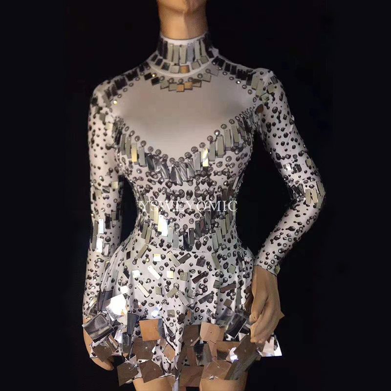 silver mirror dress