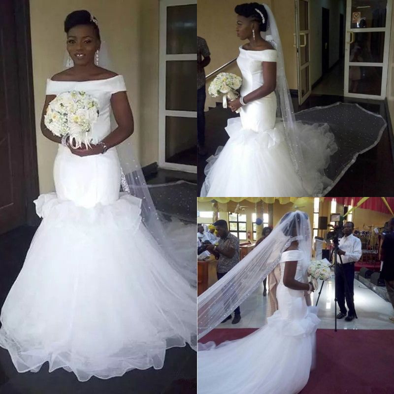 Elegant Mermaid Off The Shoulder Wedding Dresses South African