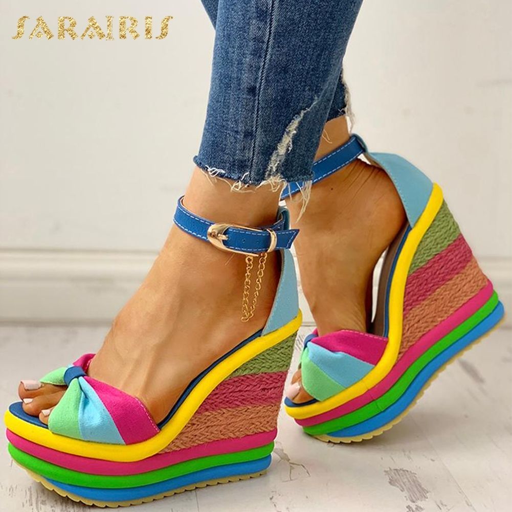Ins Hot Sale Colorful Leisure Women Wedges Shoes 2019 Summer Sandals Elegant Party Platform High Heels Shoes Woman Geox Shoes Dress Shoes For Men From Qingshuixuan 112 09 Dhgate Com