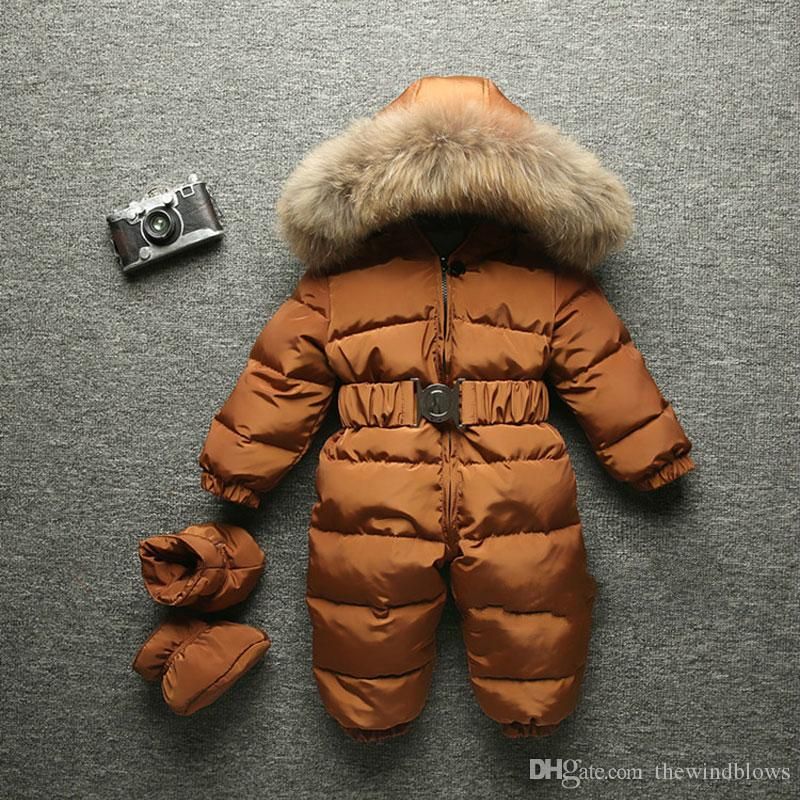 baby girl snowsuit with fur hood