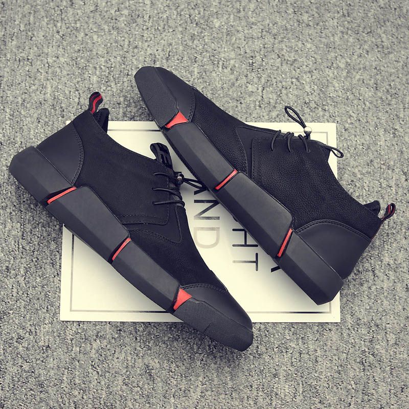 mens black leather casual shoes