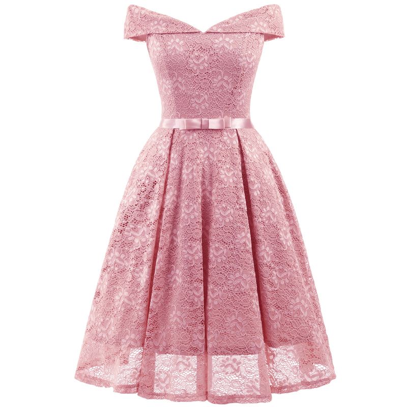 Birthday Party Dress For Girls V Collar 