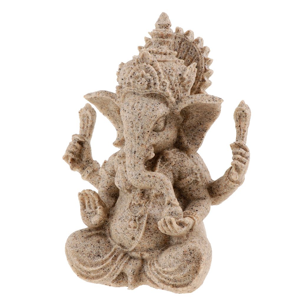 1pc Sandstone Ganesha Elephant Hand Carved Hand Carved Ornaments Table