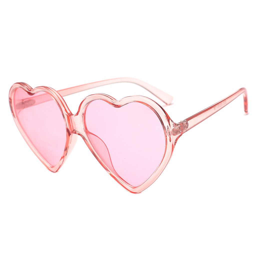 Women Retro Fashion Heart-Shaped Shades Sunglasses Integrated UV Glasses 
