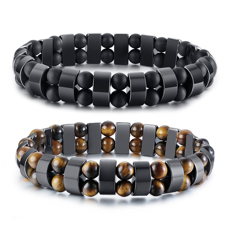 Paquete De Pulsera De Hombre De Hematita De Ojo De Tigre De Paquete De Pulsera De Hombre De Hematita De Ojo De Tigre De