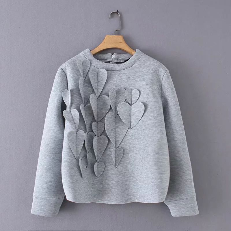 Compre Moda Gris Pullover Corazón Remiendo Camiseta De Manga Larga Para Las  Mujeres Otoño Prendas De Vestir Exteriores Elegante Tops Prendas Con  Capucha Sudaderas Mujer A 20,15 € Del Cardigun | DHgate.Com