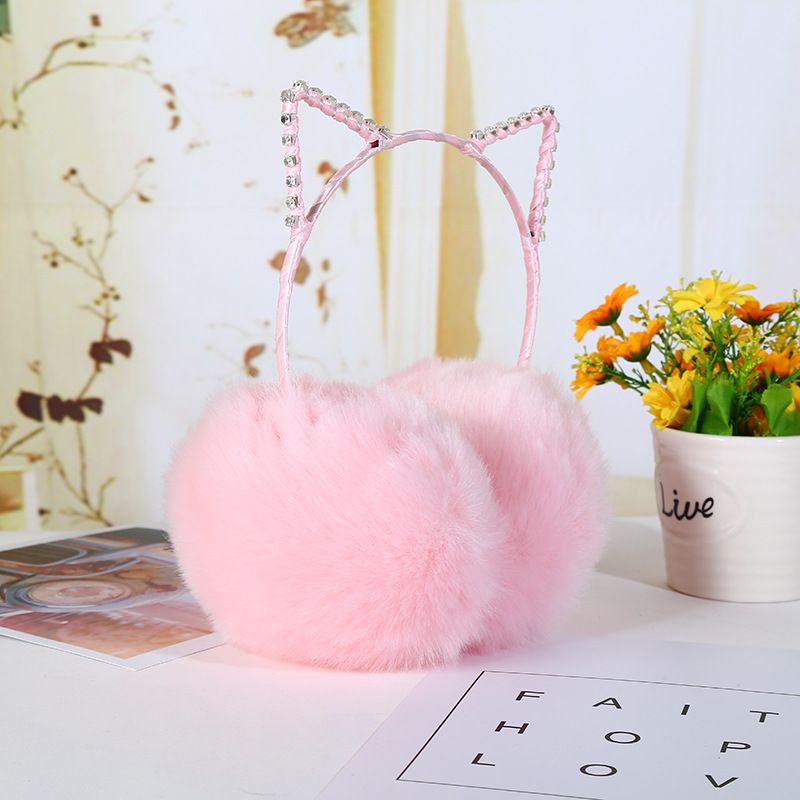English Word Design Adult Today Winter Earmuffs Ear Warmers Faux Fur Foldable Plush Outdoor Gift