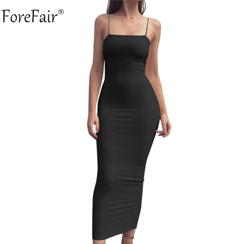 bodycon midi dress spaghetti strap